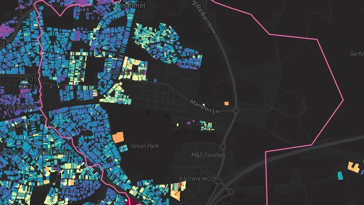 House price heatmap showing property values across Leeds