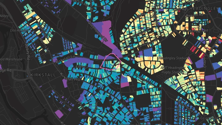 House price heatmap showing property values across Leeds