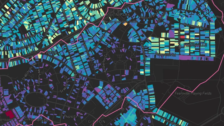 House price heatmap showing property values across Leeds