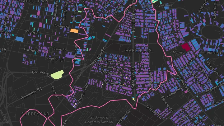 House price heatmap showing property values across Leeds