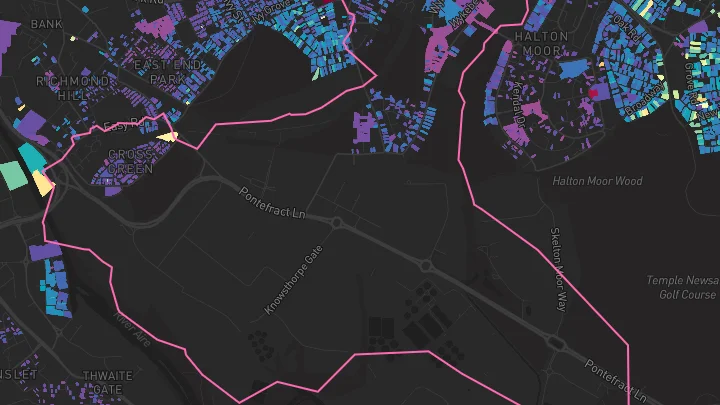 House price heatmap showing property values across Leeds