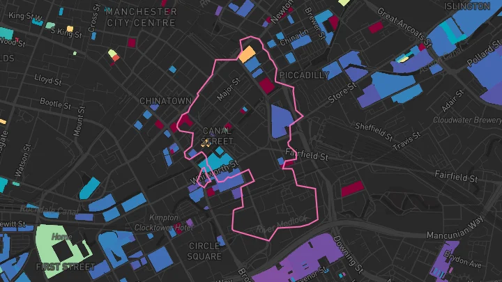 House price heatmap showing property values across Manchester