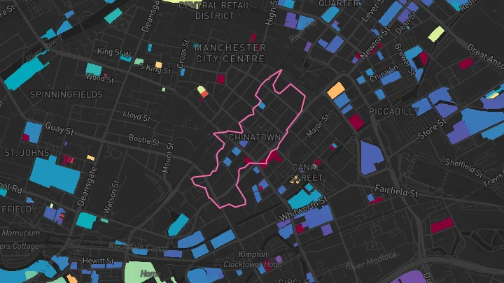 House price heatmap showing property values across Manchester