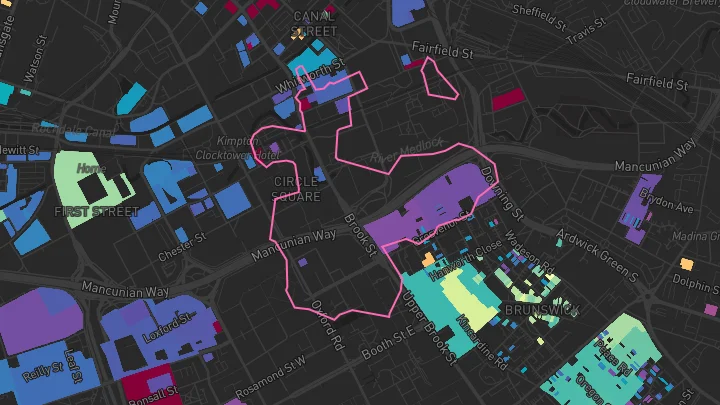 House price heatmap showing property values across Manchester