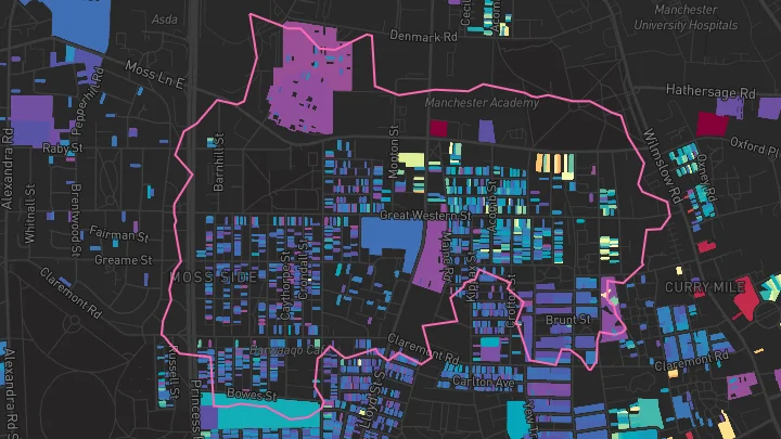 House price heatmap showing property values across Manchester