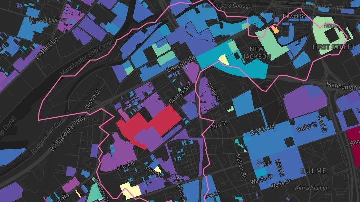 House price heatmap showing property values across Manchester