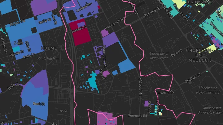 House price heatmap showing property values across Manchester