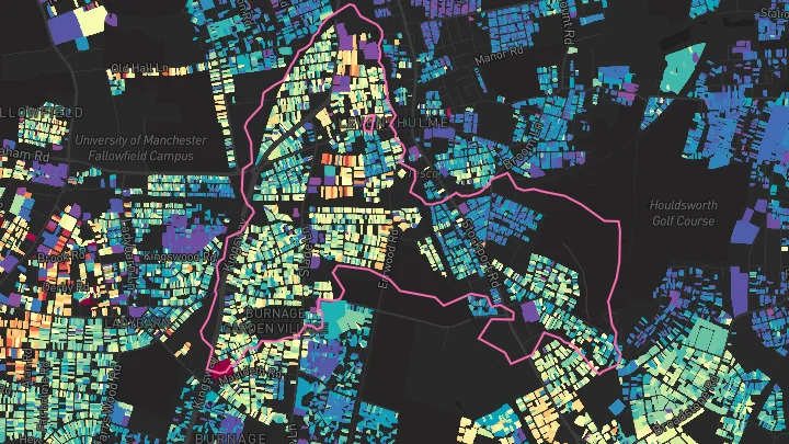 House price heatmap showing property values across Manchester