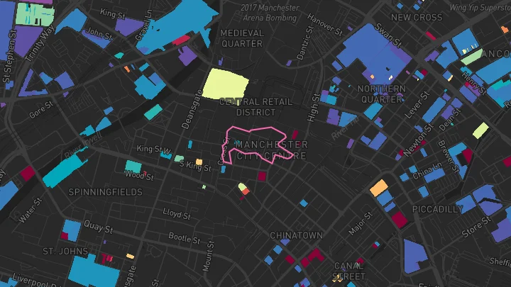 House price heatmap showing property values across Manchester