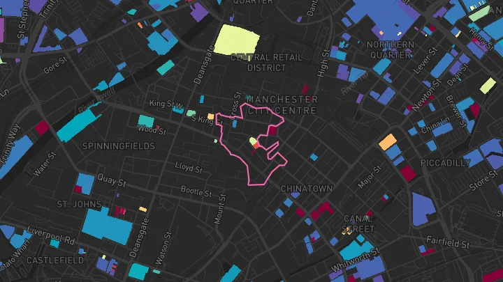 House price heatmap showing property values across Manchester