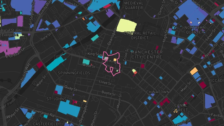 House price heatmap showing property values across Manchester