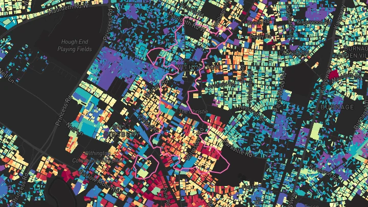 House price heatmap showing property values across Manchester