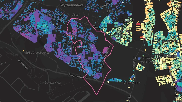 House price heatmap showing property values across Manchester