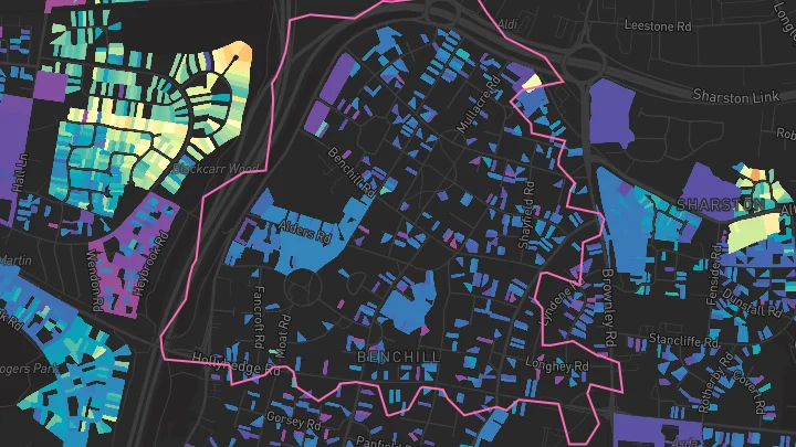 House price heatmap showing property values across Manchester