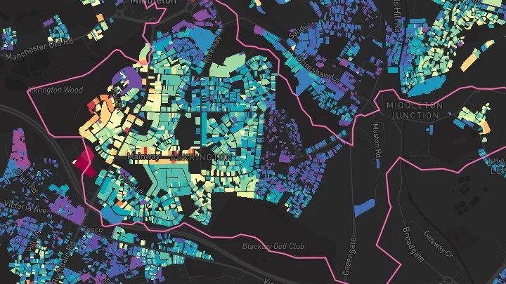 House price heatmap showing property values across Middleton