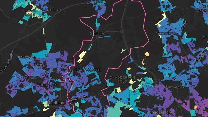 House price heatmap showing property values across Middleton