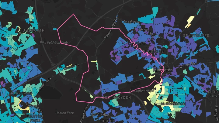 House price heatmap showing property values across Middleton