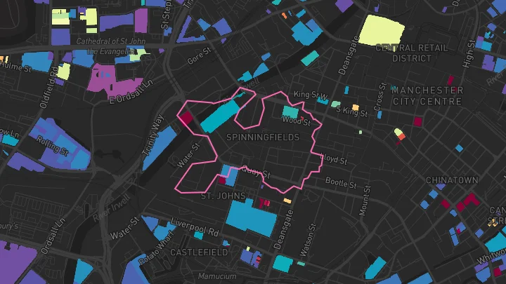 House price heatmap showing property values across Manchester