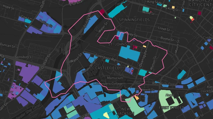 House price heatmap showing property values across Manchester