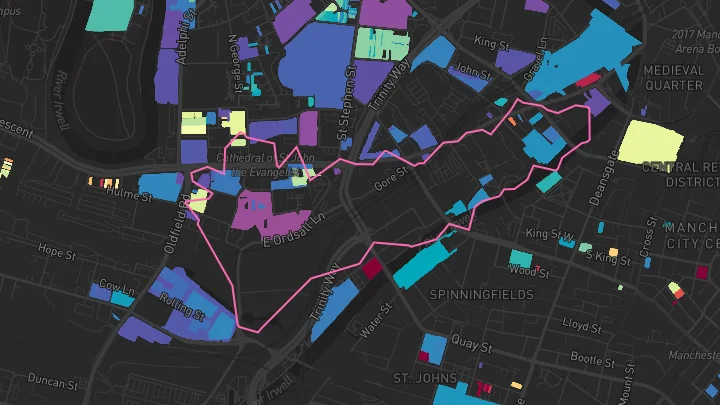 House price heatmap showing property values across Salford