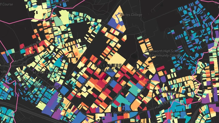 House price heatmap showing property values across Eccles
