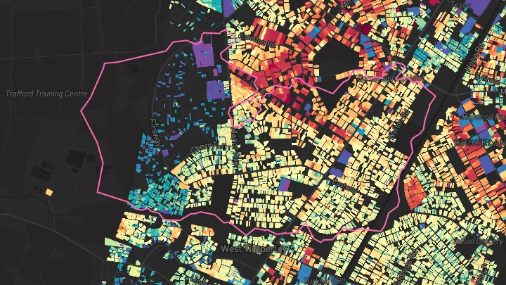 House price heatmap showing property values across Sale