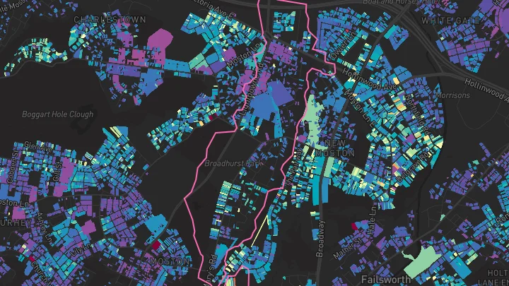 House price heatmap showing property values across Manchester