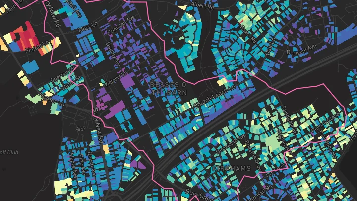 House price heatmap showing property values across Whitefield