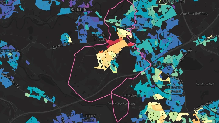 House price heatmap showing property values across Whitefield