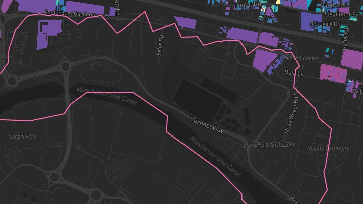 House price heatmap showing property values across Salford