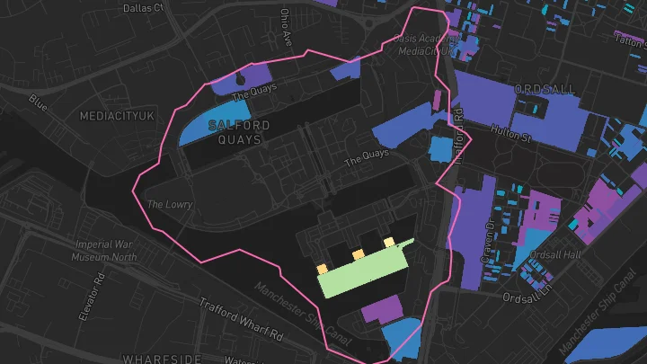 House price heatmap showing property values across Salford