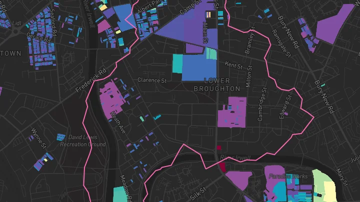 House price heatmap showing property values across Salford