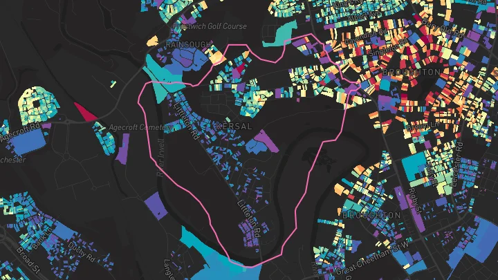 House price heatmap showing property values across Salford