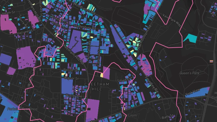 House price heatmap showing property values across Manchester