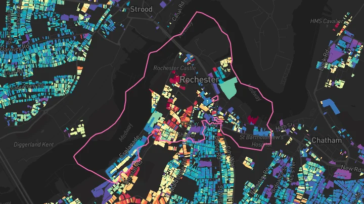 House price heatmap showing property values across Rochester