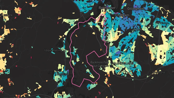 House price heatmap showing property values across Rochester