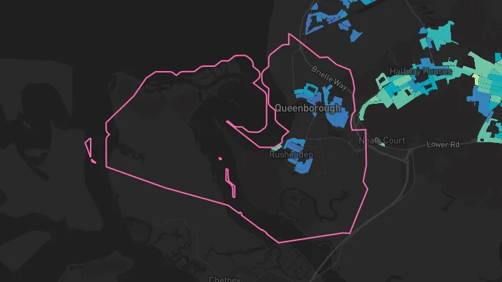 House price heatmap showing property values across Queenborough