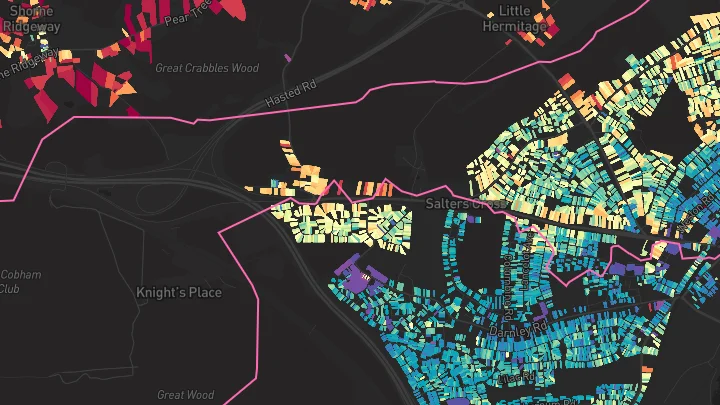 House price heatmap showing property values across Rochester