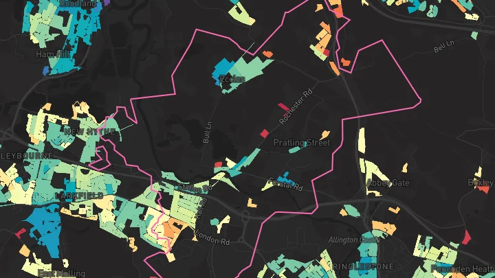 House price heatmap showing property values across Eccles