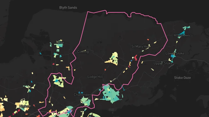 House price heatmap showing property values across Cliffe Woods