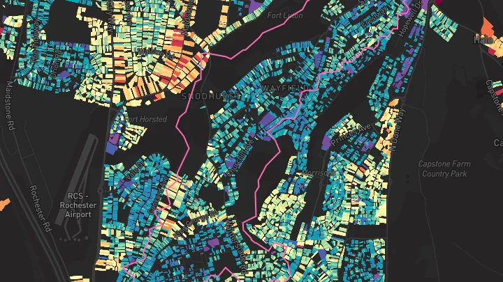 House price heatmap showing property values across Chatham