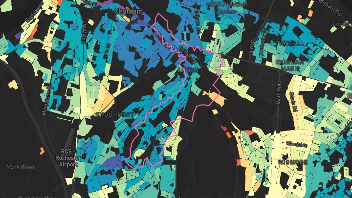 House price heatmap showing property values across Chatham
