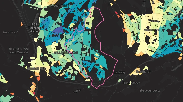 House price heatmap showing property values across Chatham