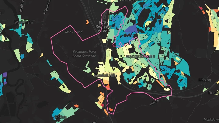 House price heatmap showing property values across Chatham