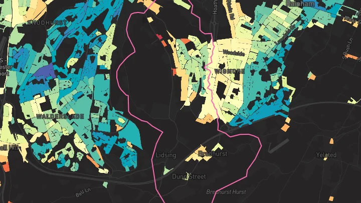 House price heatmap showing property values across Hempstead