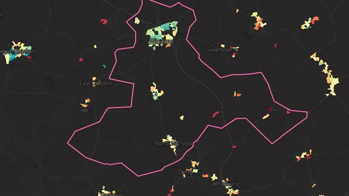 House price heatmap showing property values across Winslow