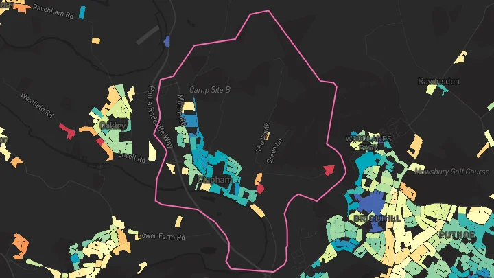 House price heatmap showing property values across Clapham