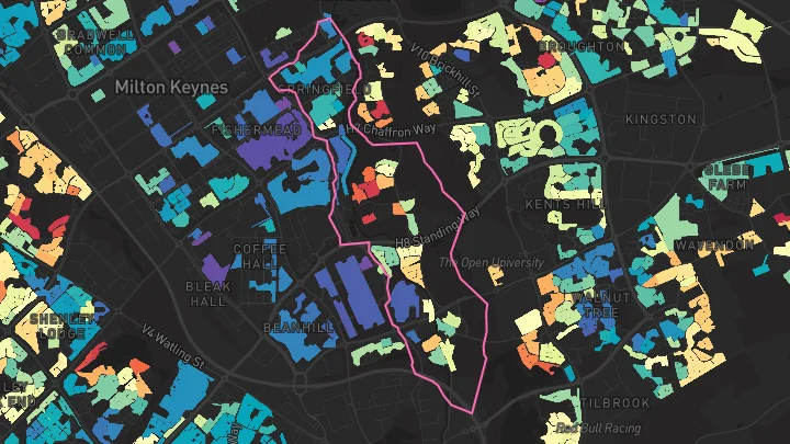 House price heatmap showing property values across Springfield