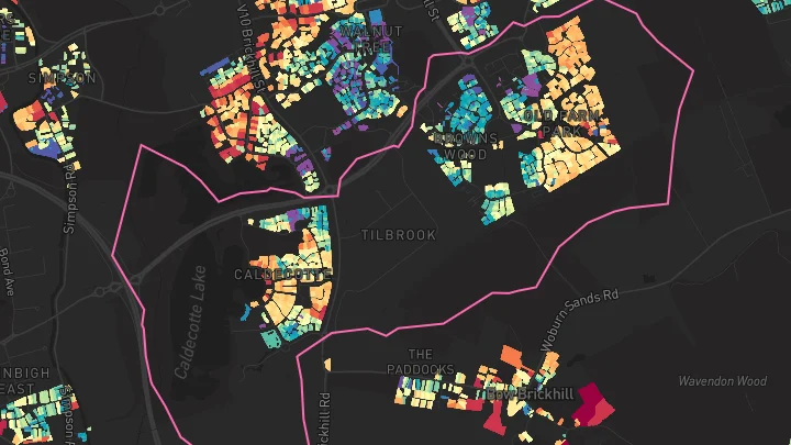 House price heatmap showing property values across Old Farm Park