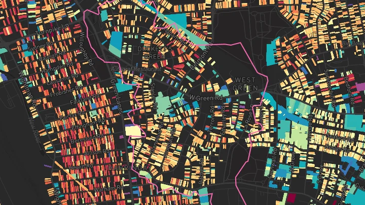 House price heatmap showing property values across Harringay Green Lanes